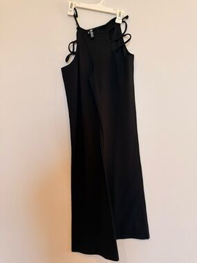 I.AM.GIA Black Strappy Wide-Leg Pant
